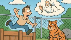 Joke: A man jumps into tiger enclosure